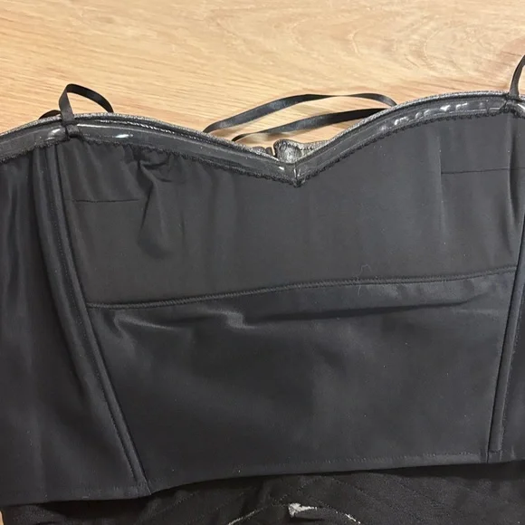 BCBGMaxAzria Metallic Silver Strapless Bandage Mini Dress ✨ New with Minor Flaw - Picture 11 of 11